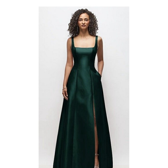 Dresses & Skirts - Alfred Sung Satin Square Neck Princess Line Gown Size 14